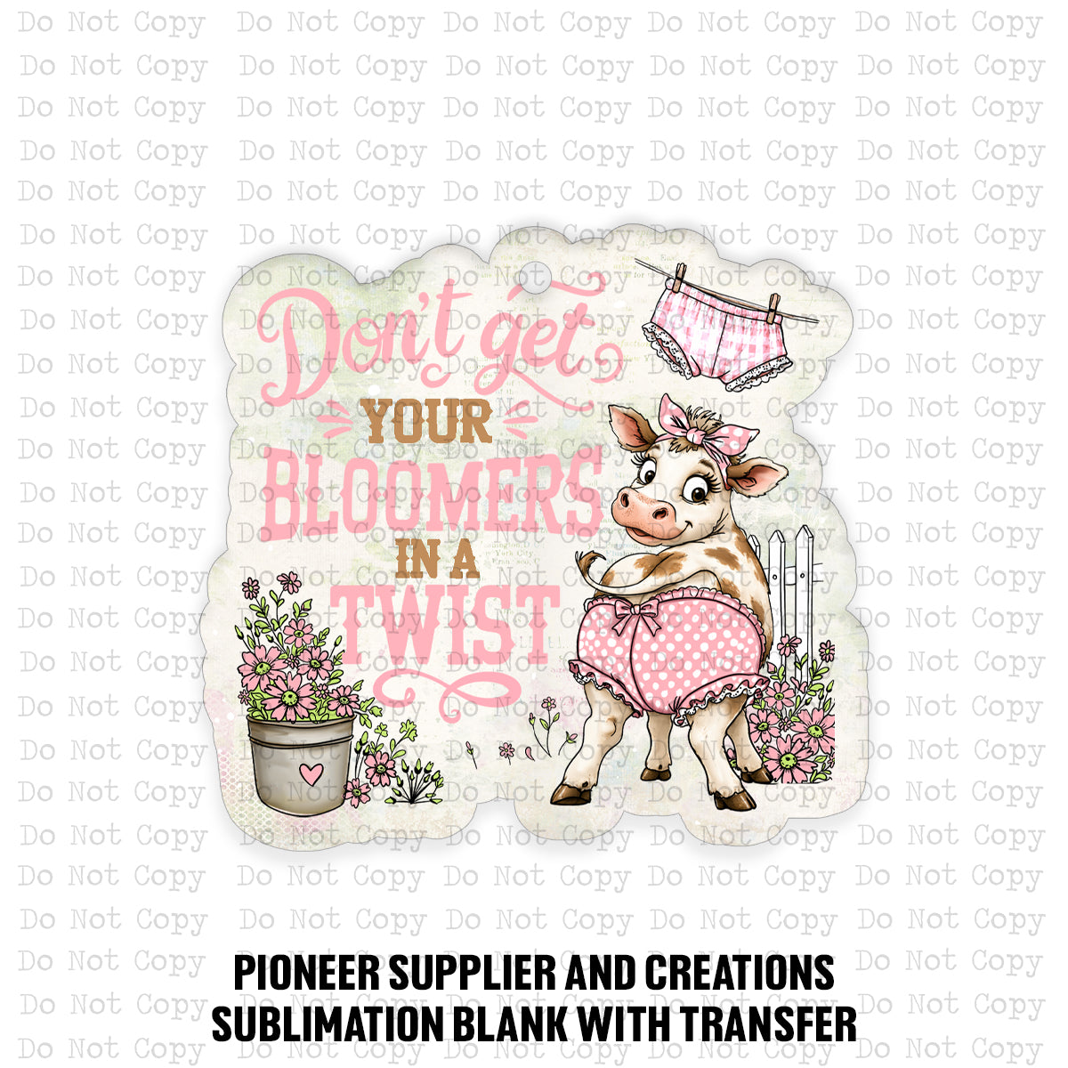 Bloomers In A Twist Car Charm Sublimation Blank