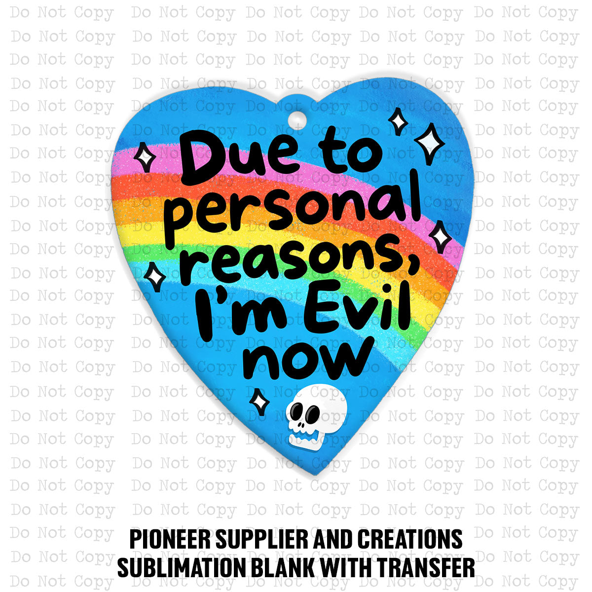 I'm Evil Now Car Charm Sublimation Blank | TRS