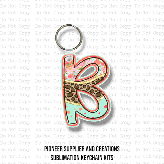 Blooming Safari B Keychain Sublimation Blank Kit