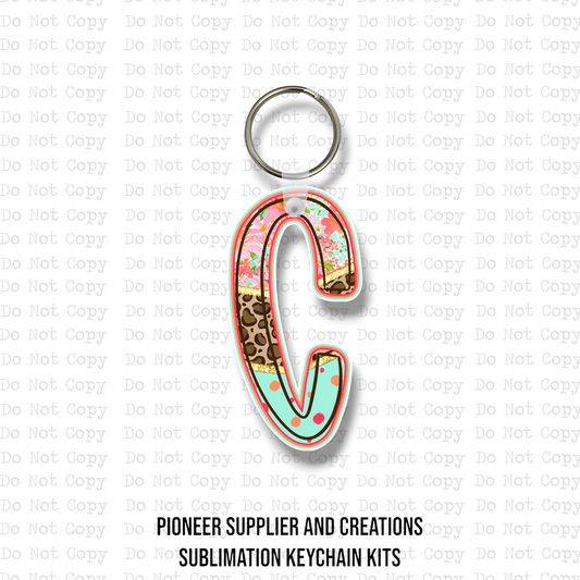 Blooming Safari C Keychain Sublimation Blank Kit