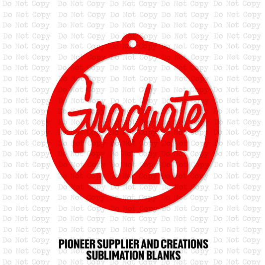 Graduate 2026 Car Charm Sublimation Blank