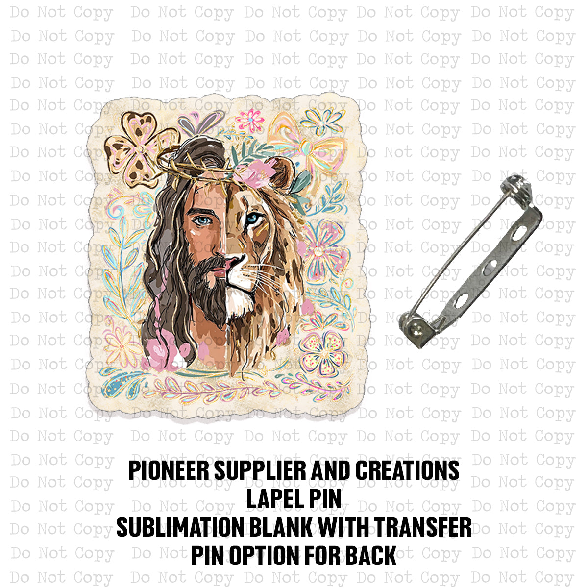 Jesus Lion Lapel Pin Sublimation Blank Kit | Set of 2 SSD
