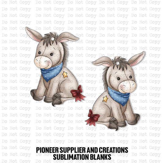 Whimsical Donkey Earring Sublimation Blank Kit