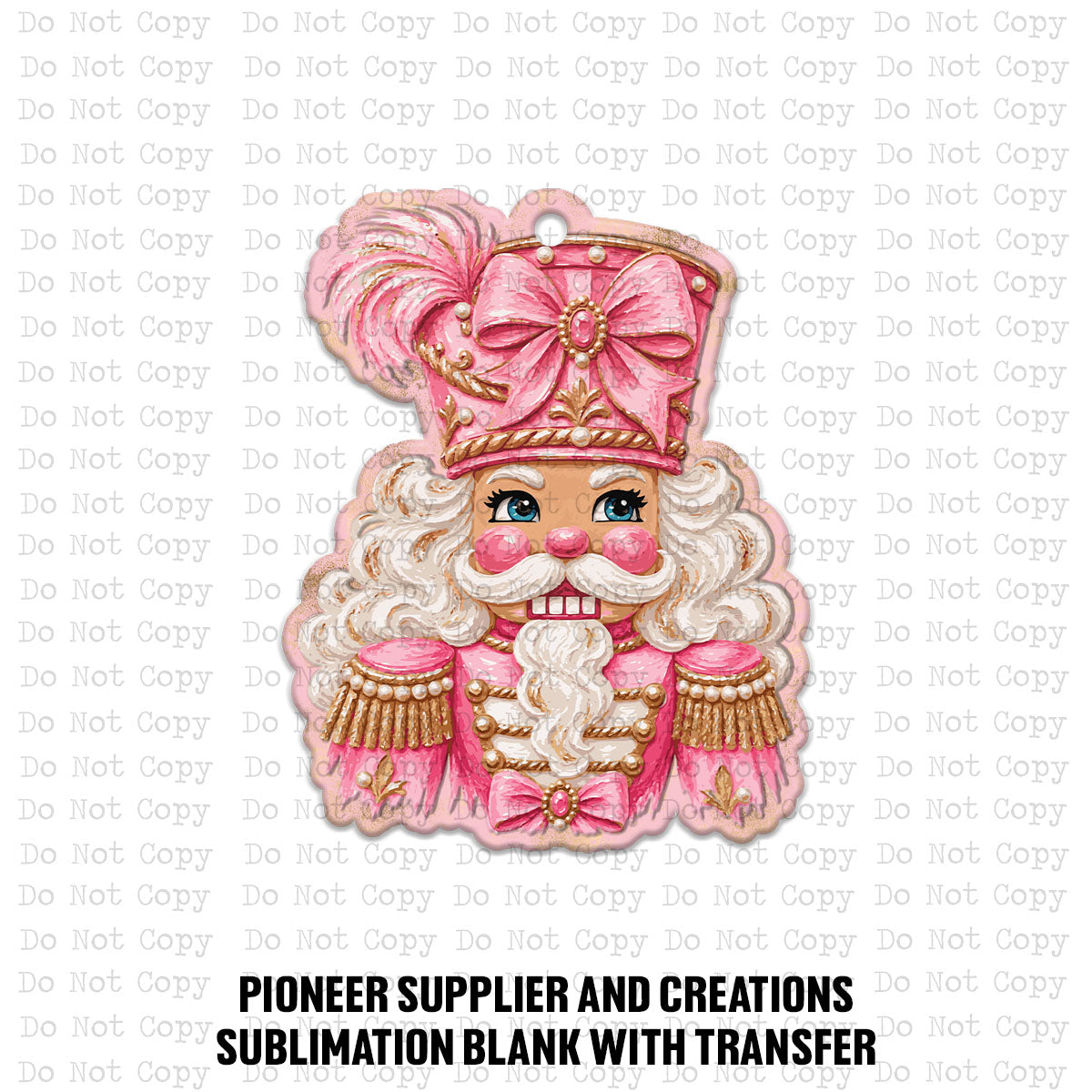 Pink Preppy Nutcracker Ornament Sublimation Blank