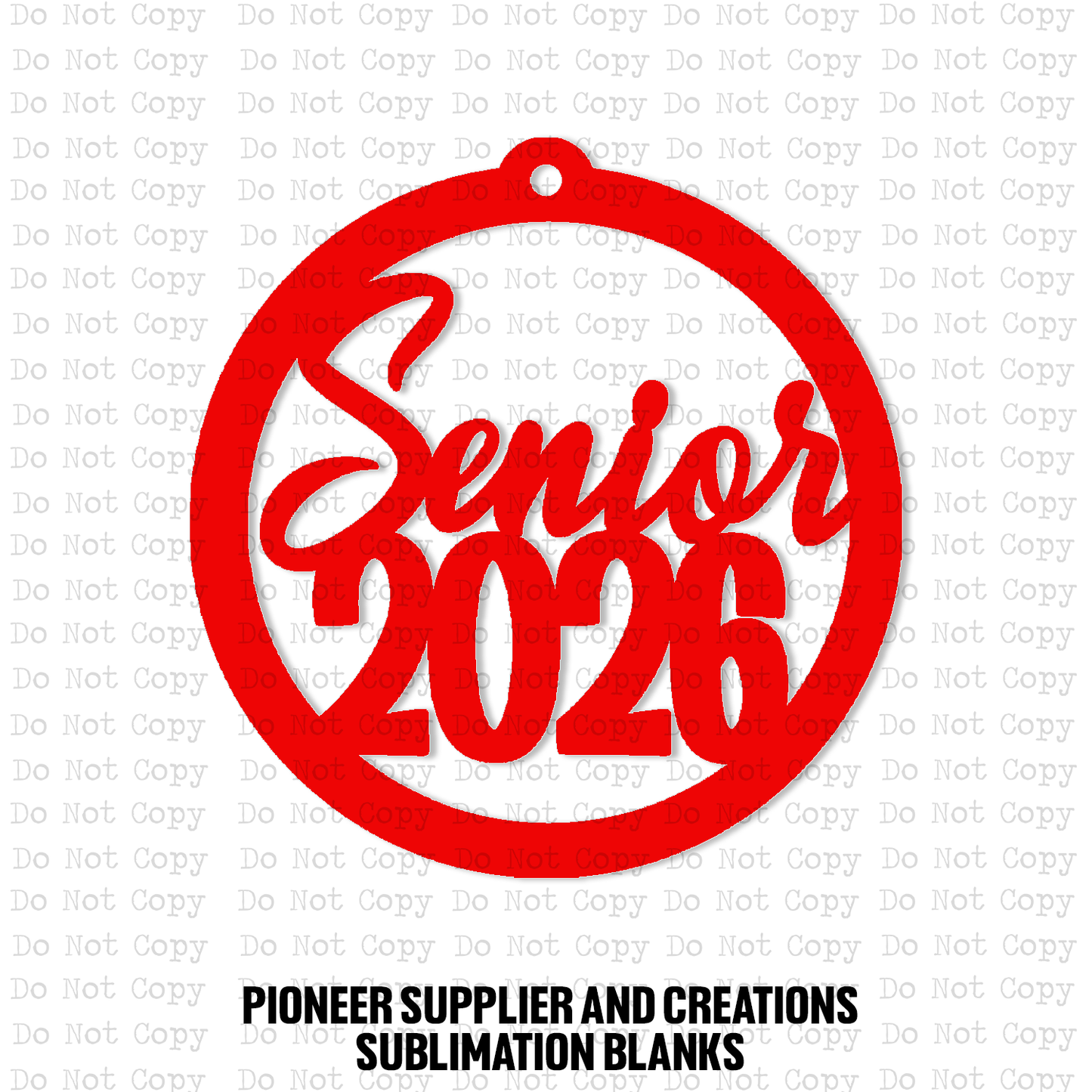 Senior 2026 Car Charm Sublimation Blank