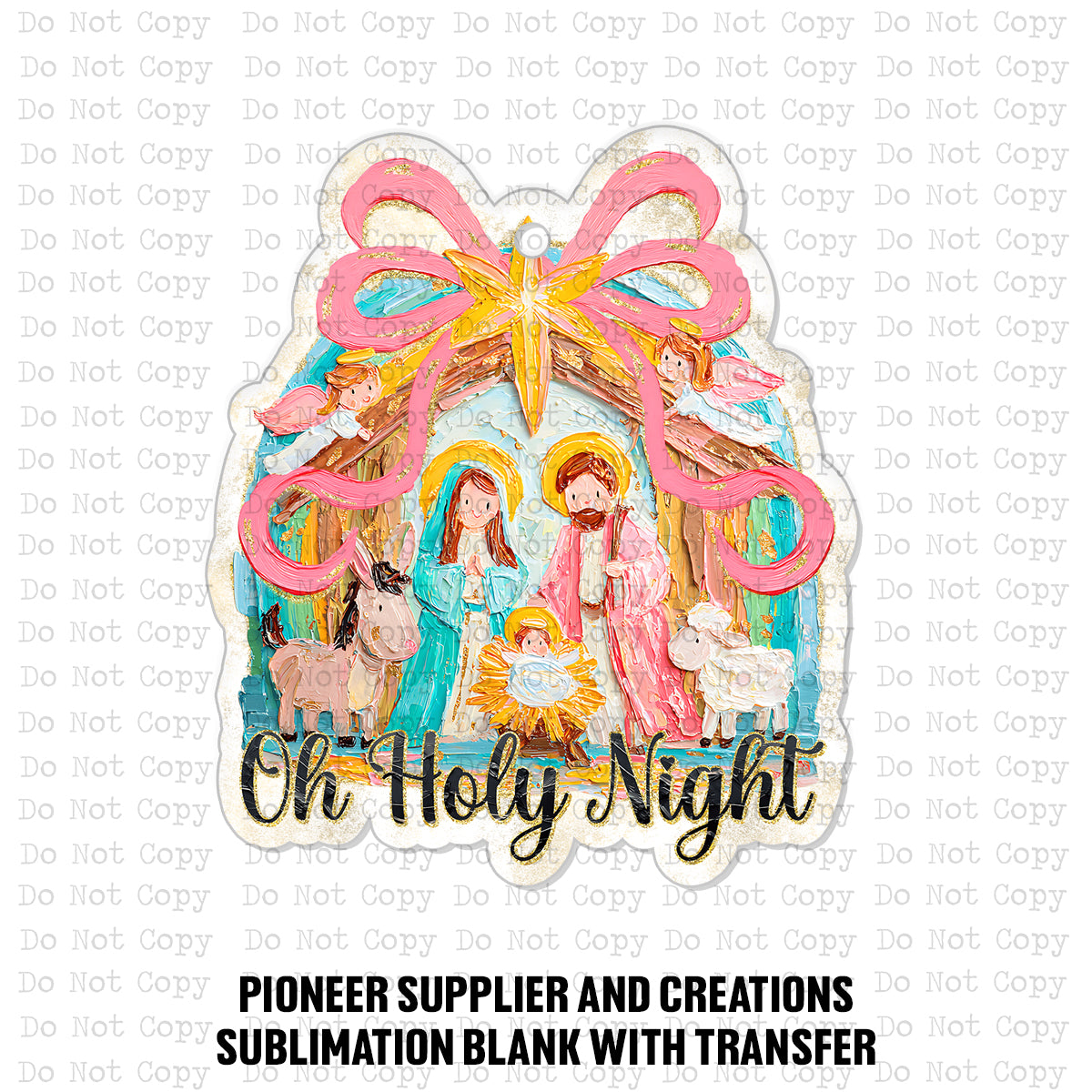 Hand Painted Nativity Ornament Sublimation Blank