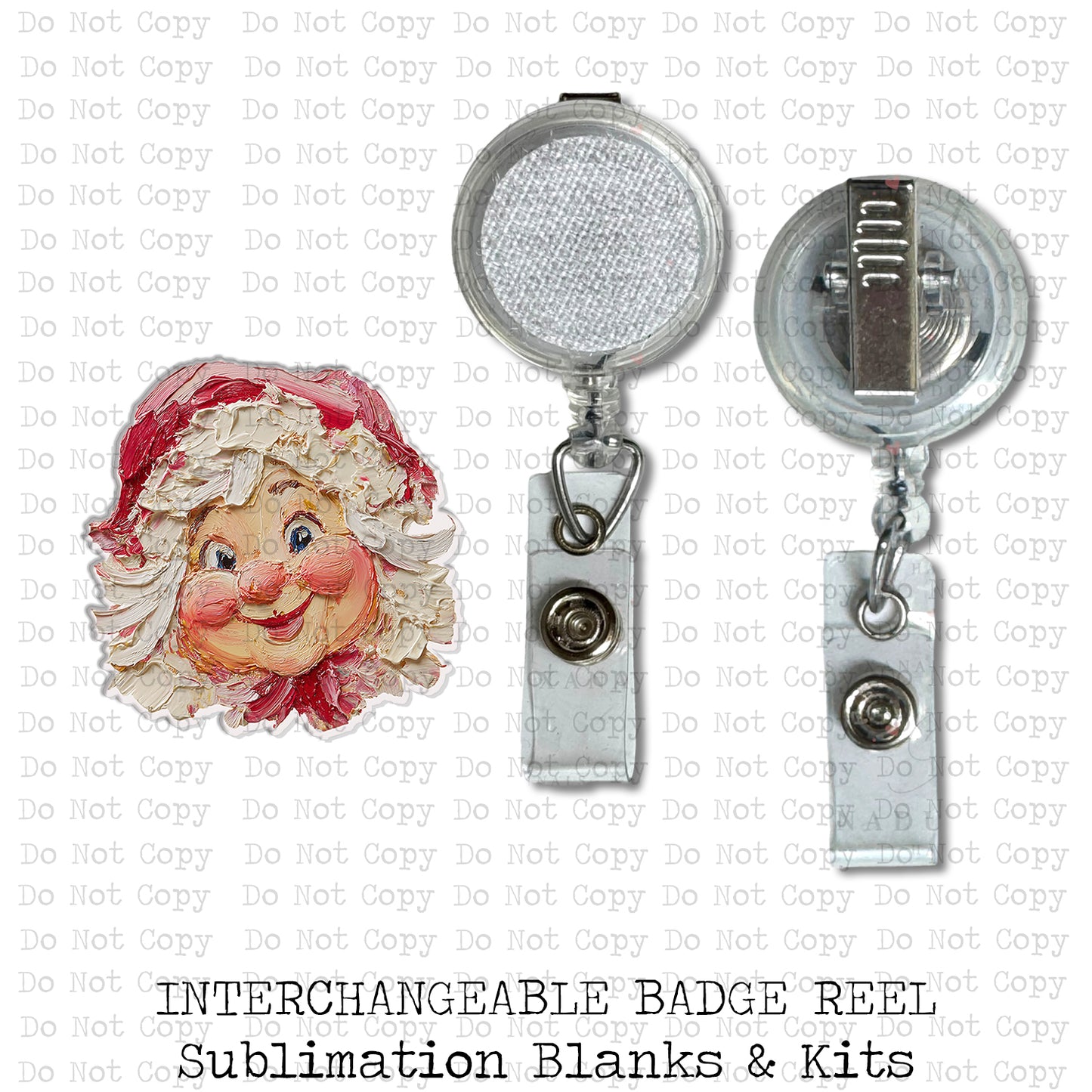 Hand Painted Mrs. Clause Badge Button Sublimation Blank