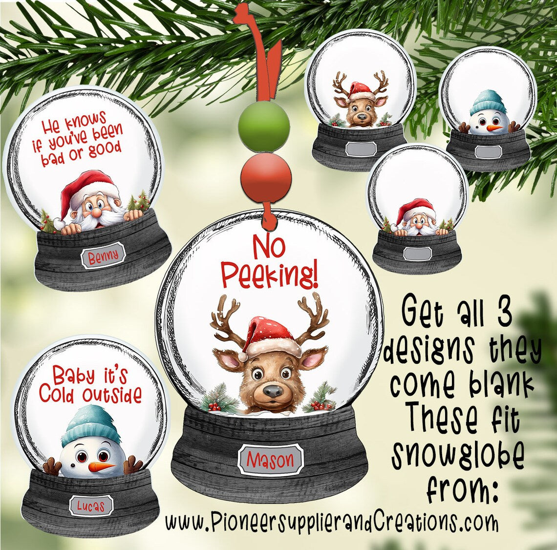 ELF Acrylic Sublimation BLANKS Christmas Ornaments Holiday 