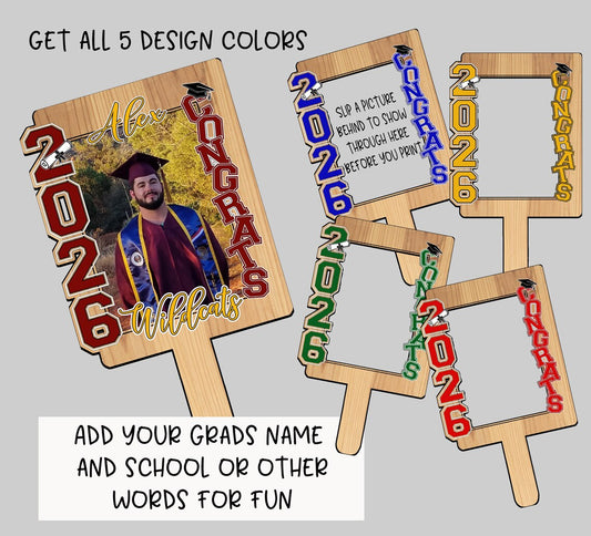 2026 Side Graduation Fan Photo Panel Sublimation Blank