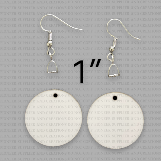1" Circle Earring Sublimation Blanks