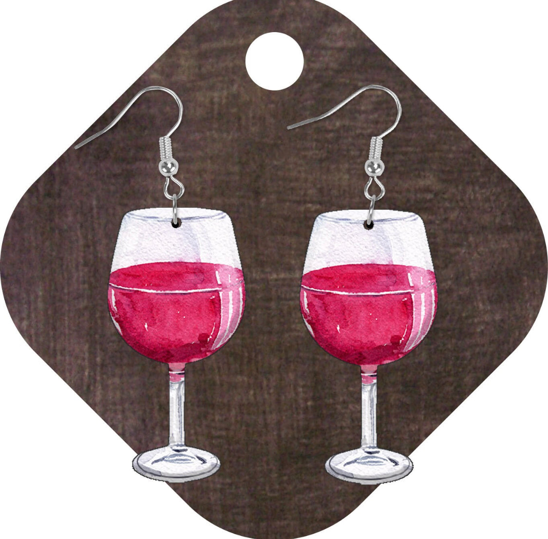 Wine Glass Earring Sublimation Blanks