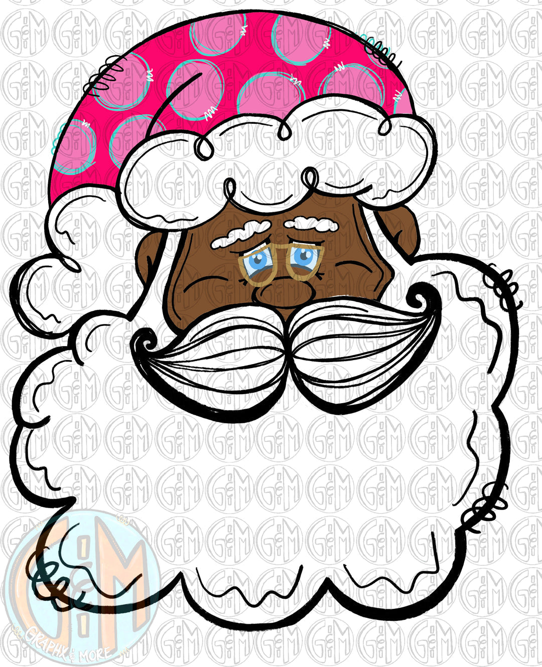 Pink Hat Santa Ornament Sublimation Blank | Exclusive Graphx & More