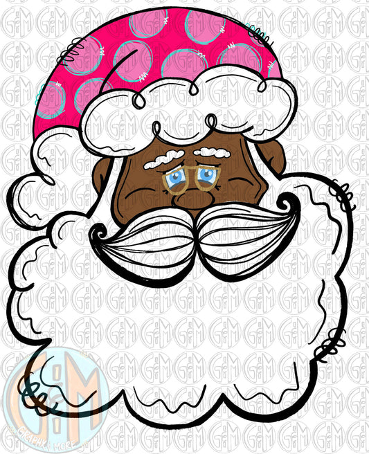 Pink Hat Santa Ornament Sublimation Blank | Exclusive Graphx & More