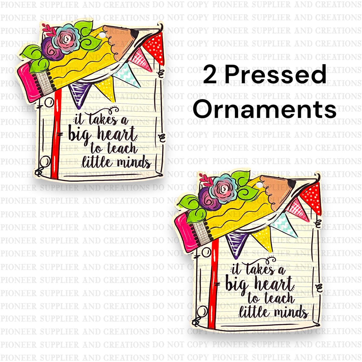 Big Heart Little Minds Ornament & Transfer Sublimation Blank | Exclusive Can Can Creations
