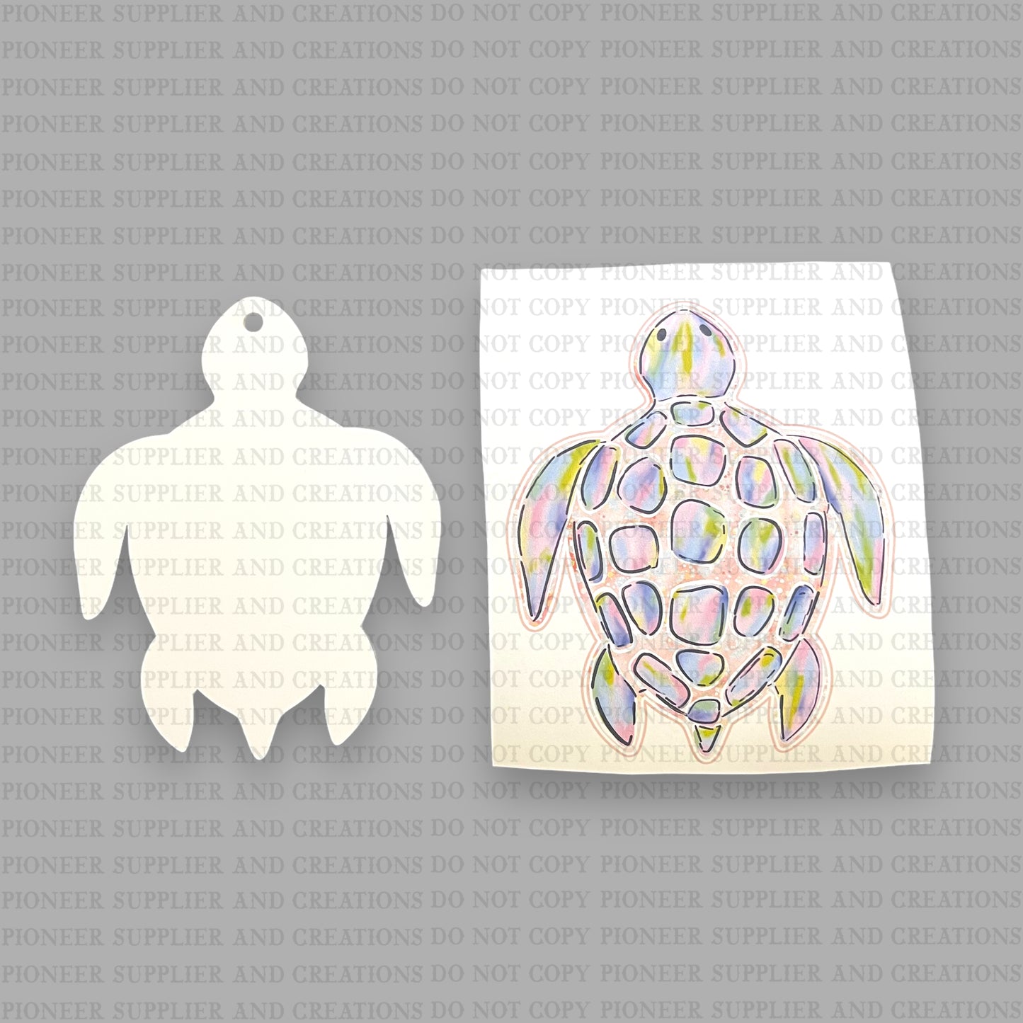 Sea Turtle Car Charm Sublimation Blank | Exclusive Pixel Pops