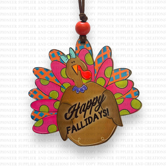Girl Turkey Ornament Sublimation Blank | Exclusive Pixel Pops