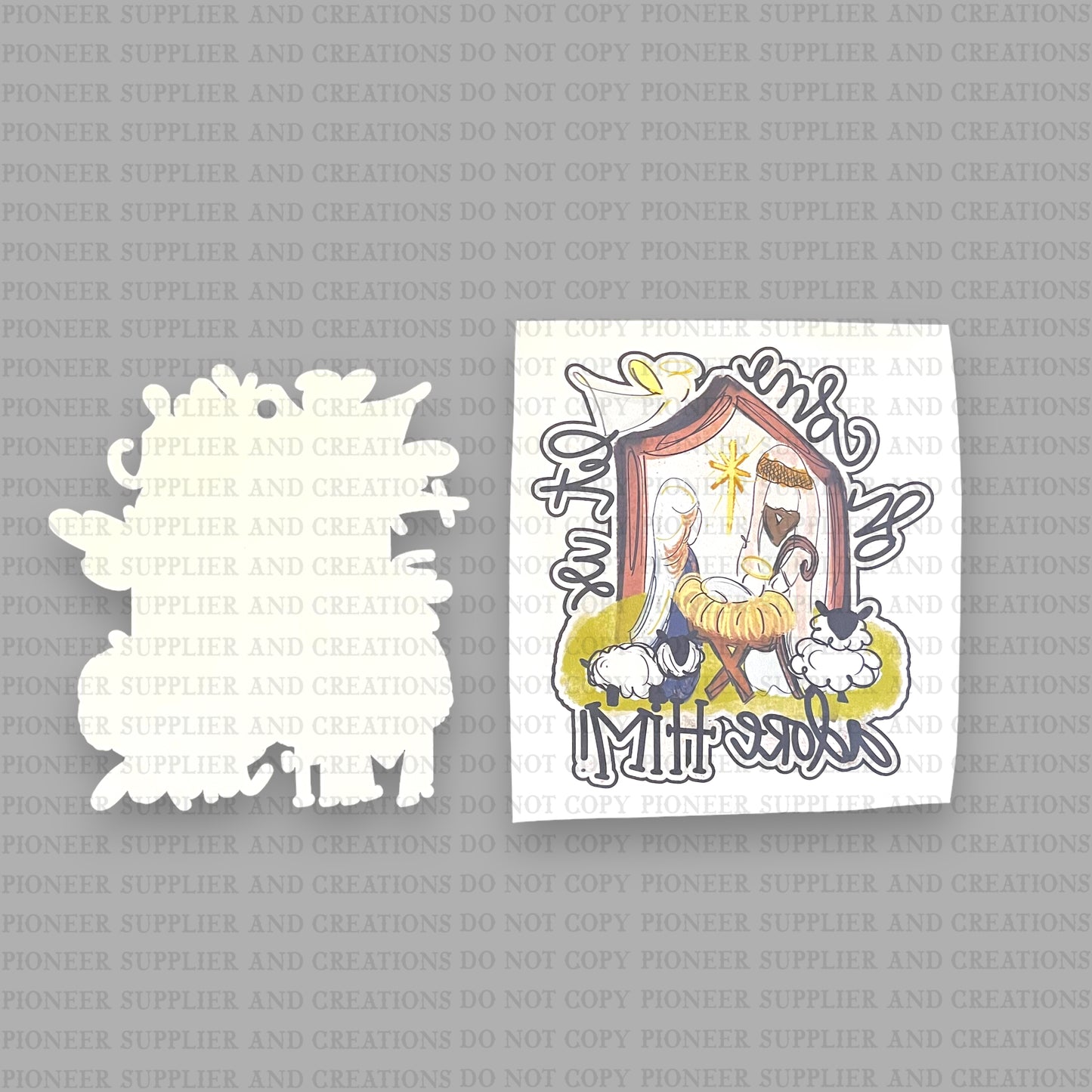 Let Us Adore Him Ornament & Transfer Sublimation Blank | Exclusive Can Can Creations
