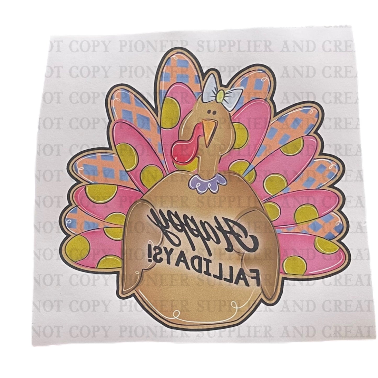Girl Turkey Ornament Sublimation Blank | Exclusive Pixel Pops
