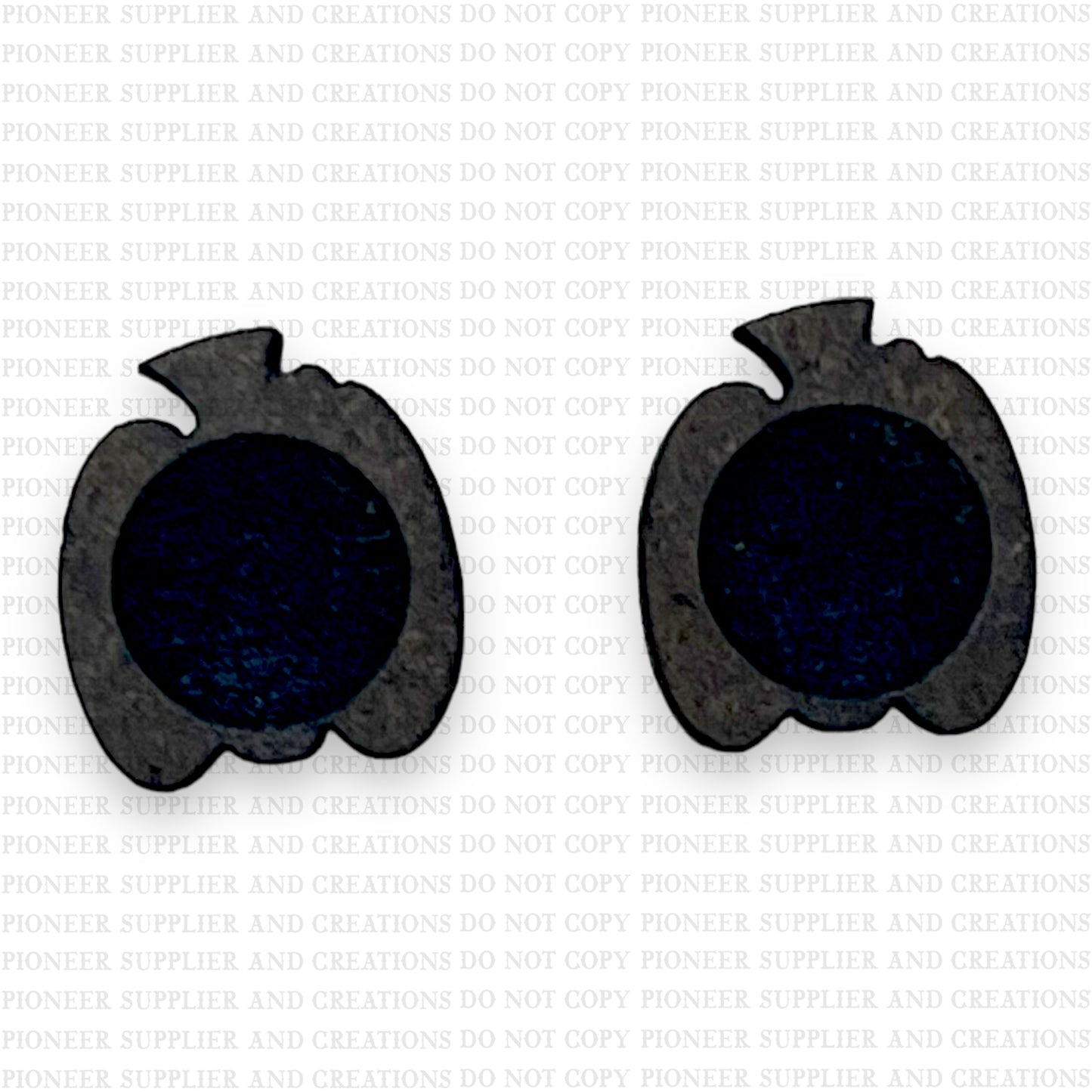 Colorful Teal Polka Dot Pumpkin Stud Sublimation Blanks - No Hardware