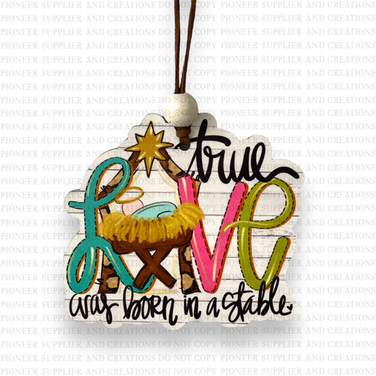 Love Born In A Stable Ornament Sublimation Blank