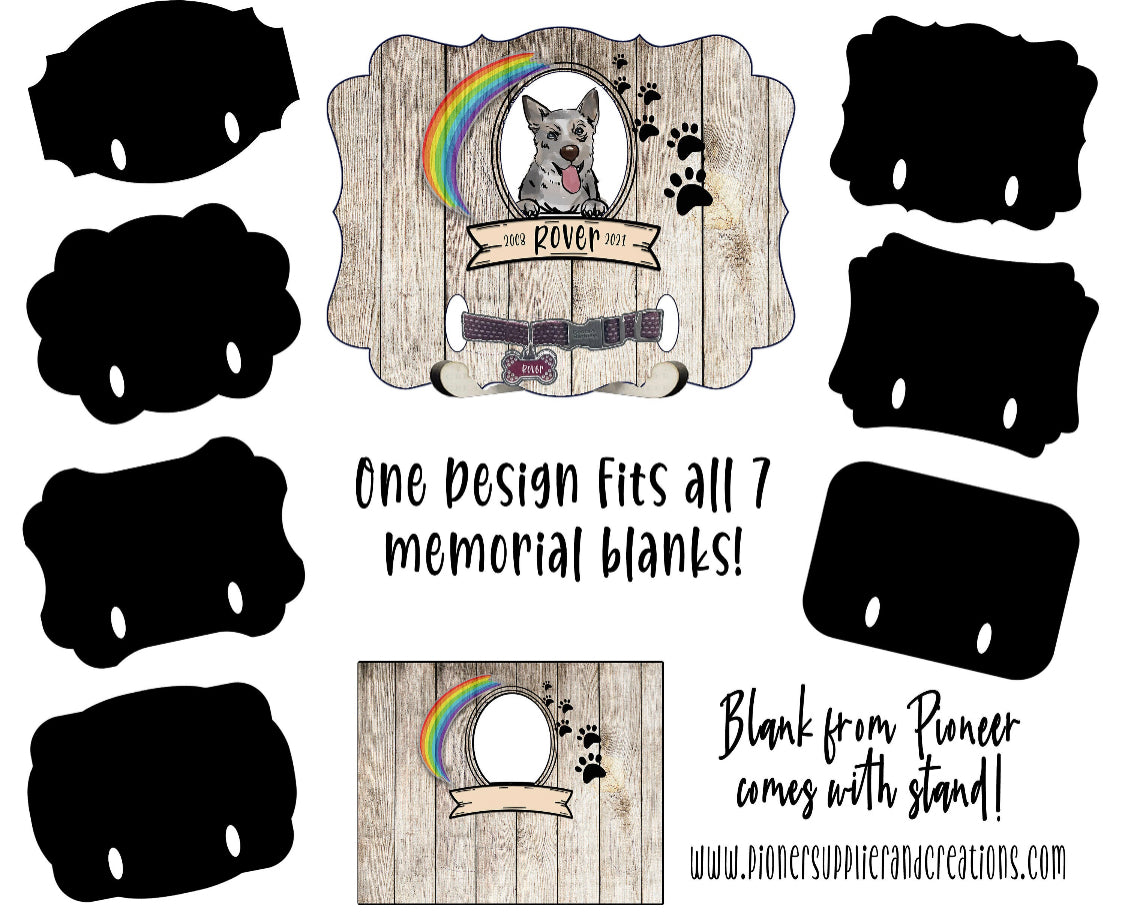 Pet Memorial Collar Photo Panel with Stand Sublimation Blanks
