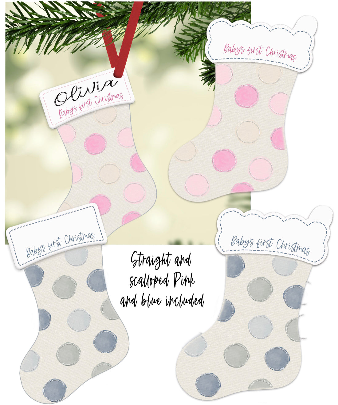 Stocking Shaped Ornament Sublimation Blank | Style 1