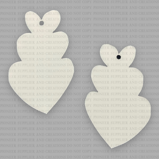 Whimsical Heart Stack Earring Sublimation Blanks | ARA