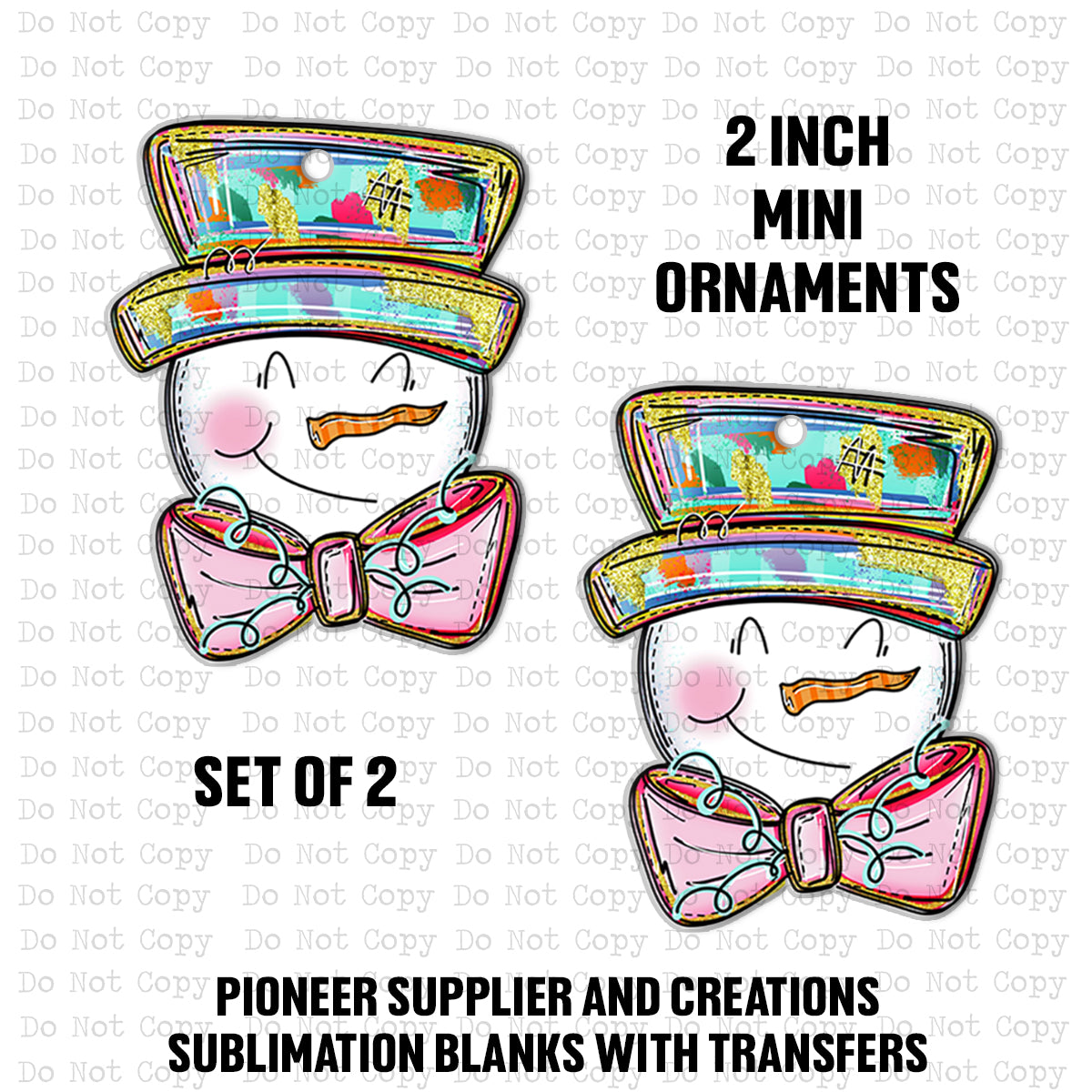 Funky Snowman Mini Ornaments Sublimation Blank | Set of 2
