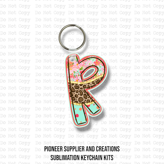 Blooming Safari R Keychain Sublimation Blank Kit