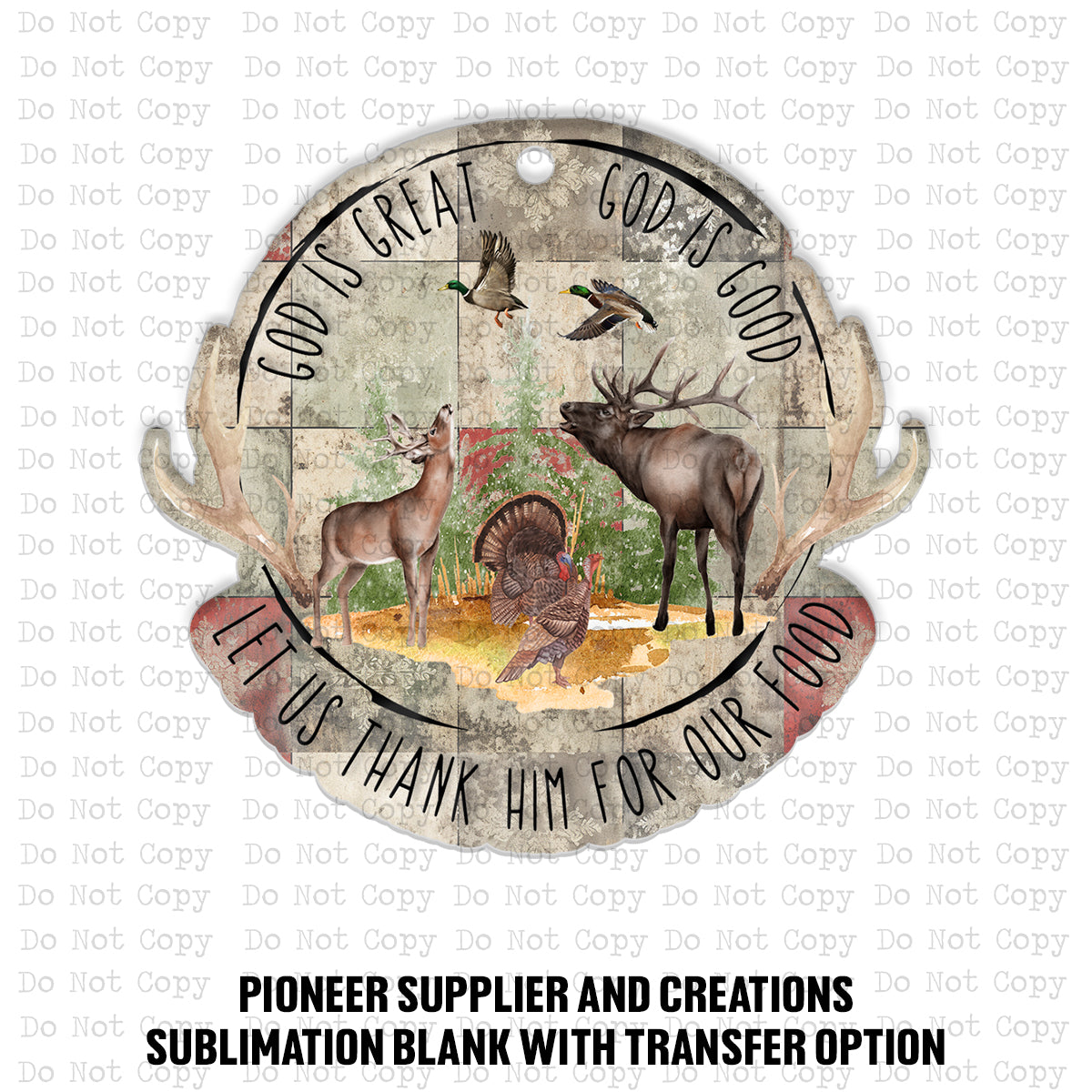 God Is Great Ornament Sublimation Blank
