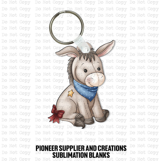 Whimsical Donkey Keychain Sublimation Blank Kit