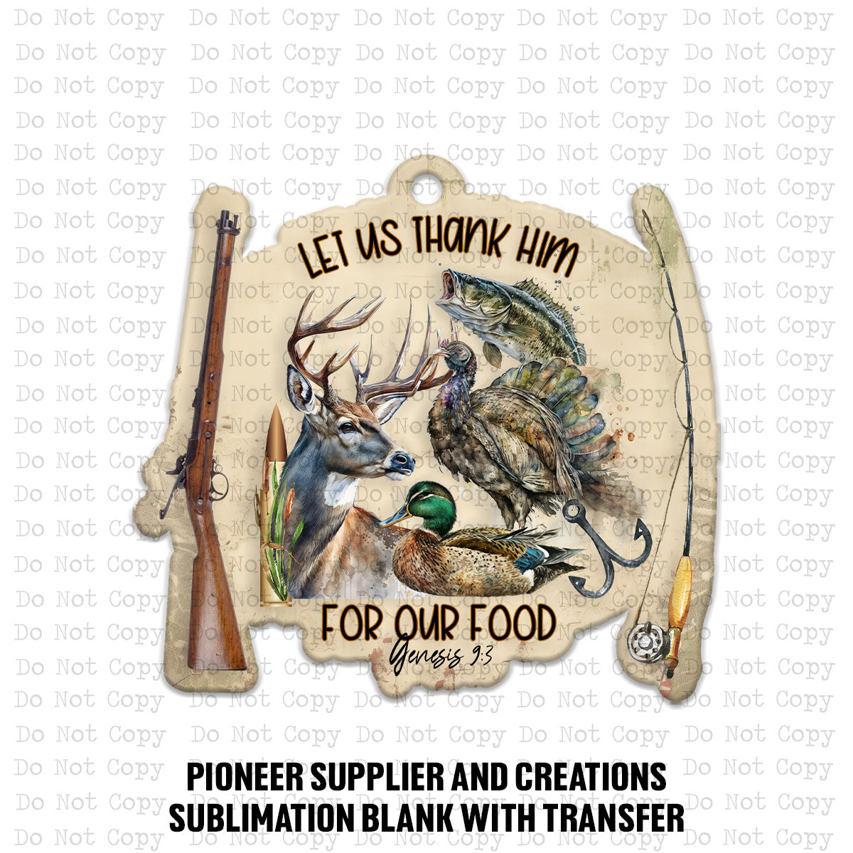 Let Us Thank Him Ornament Sublimation Blank