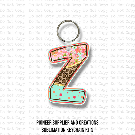 Blooming Safari Z Keychain Sublimation Blank Kit