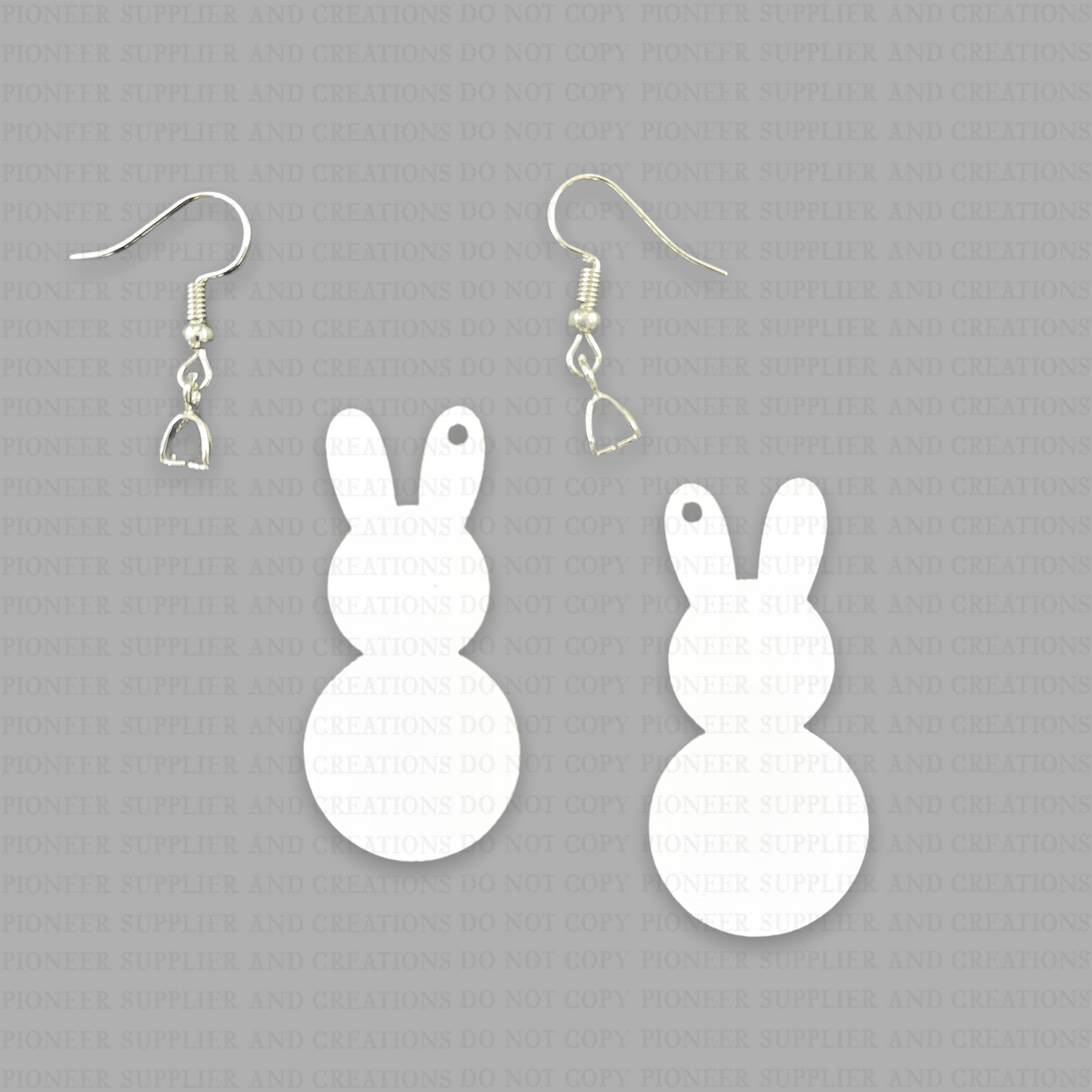 Bunny Rabbit Shaped Earring Sublimation Blanks