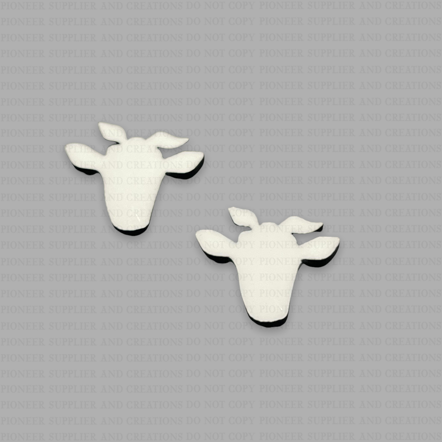 Cow Head with Bow Stud Sublimation - No Hardware