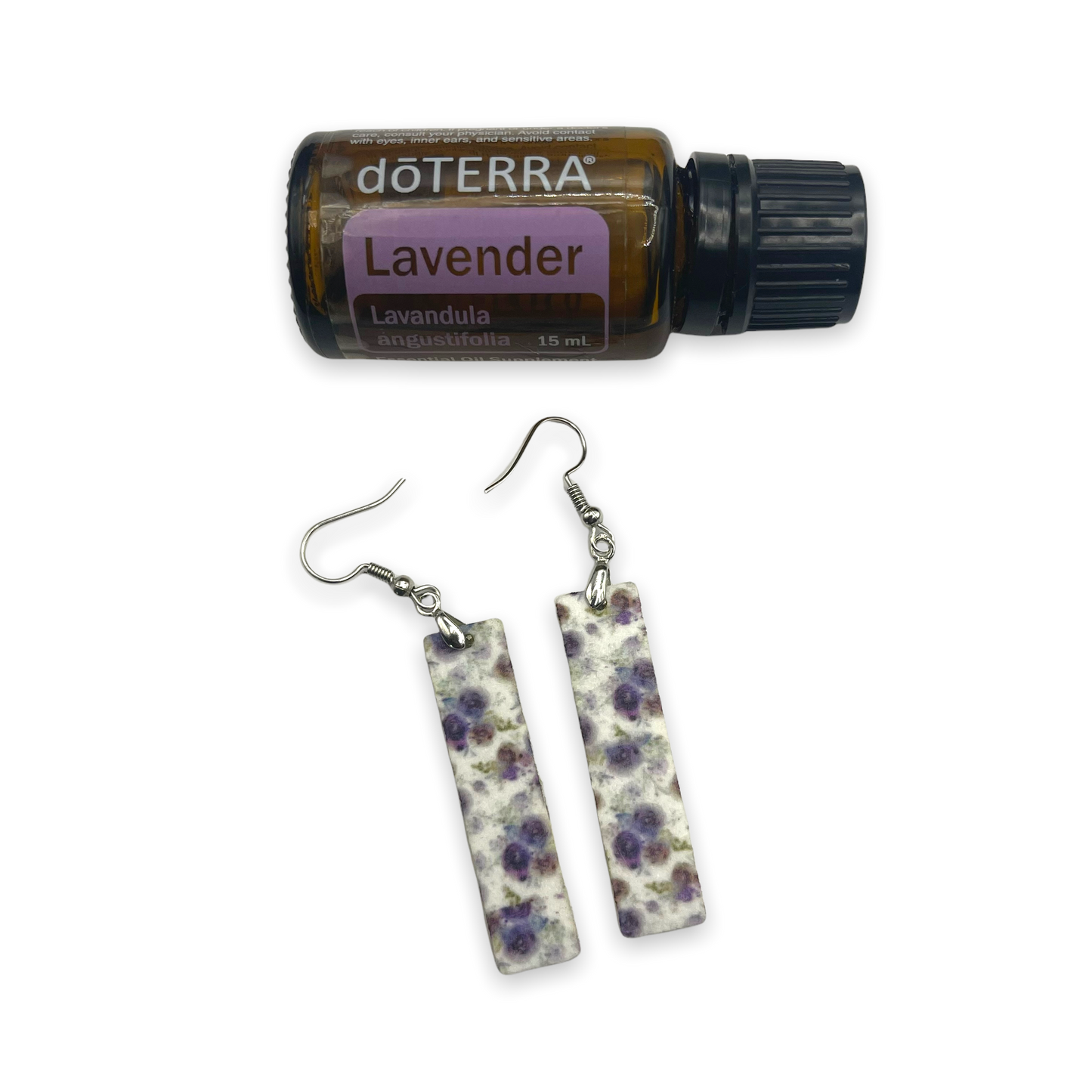 Bar Shaped Felt Diffuser Earrings with Hardware