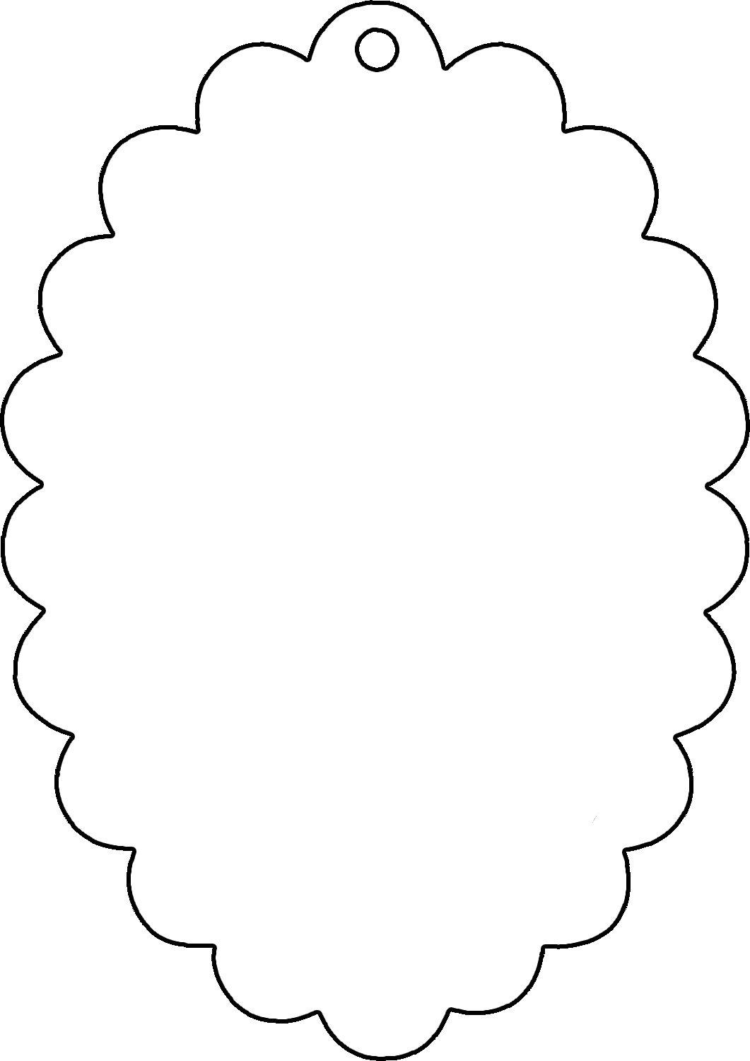 Scalloped Oval Shaped Ornament Sublimation Blank