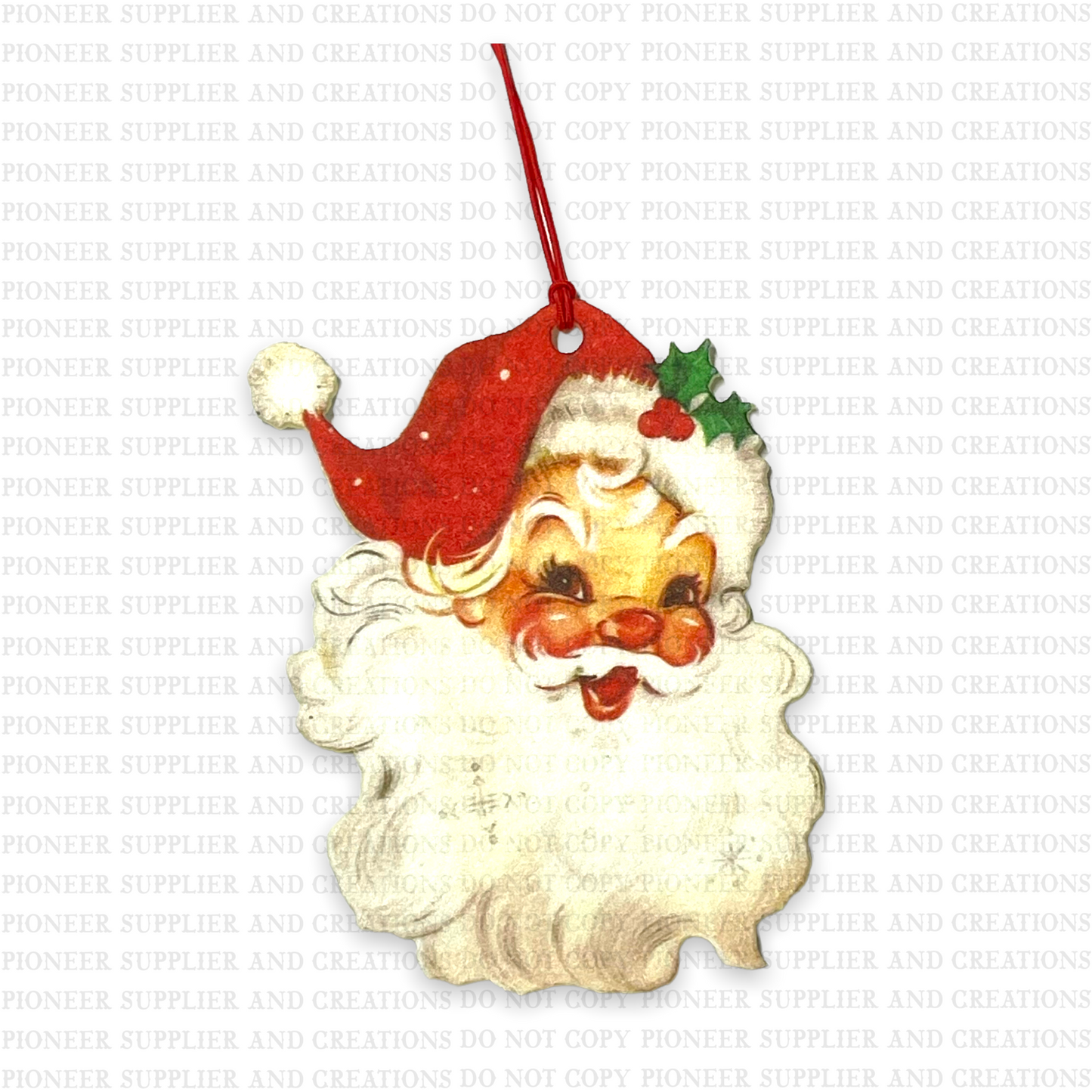 Vintage Santa Red Hat Shaped MDF Sublimation Blank