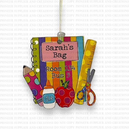 School Supply Bag Tag Sublimation Blank | Exclusive Pixel Pops