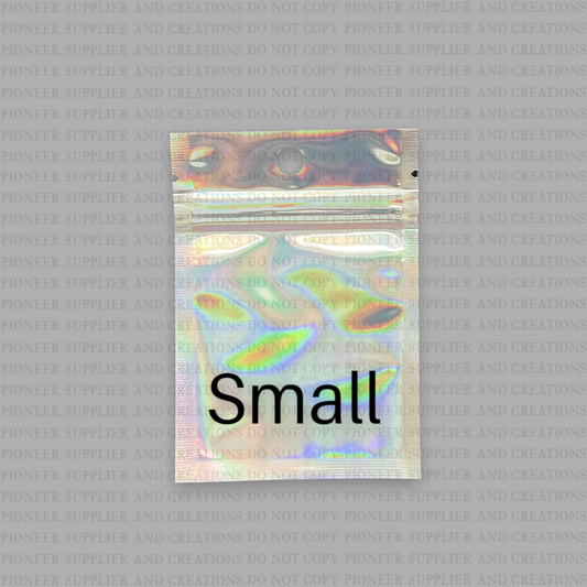 25 Iridescent Holographic Zip Lock Pouches - Pioneer Supplier & Creations