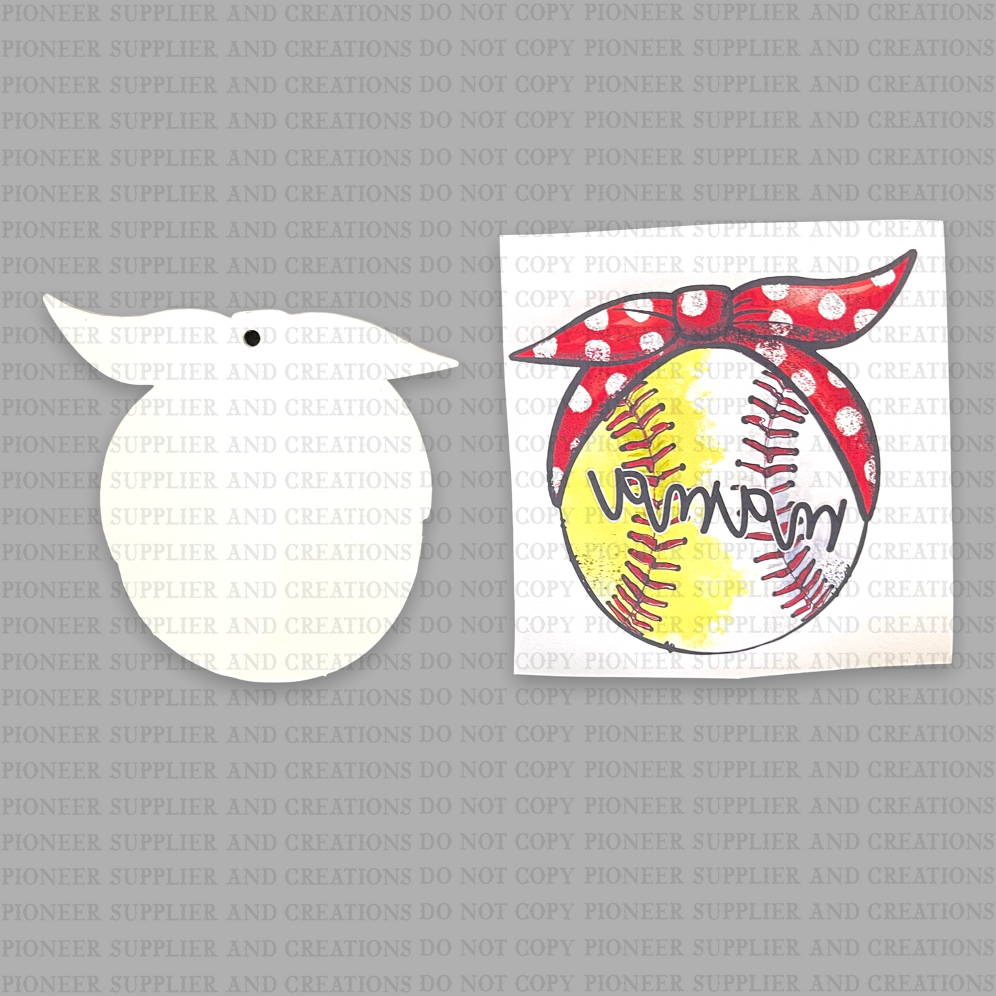 Baseball Softball Mama Headband Car Charm Sublimation Blank
