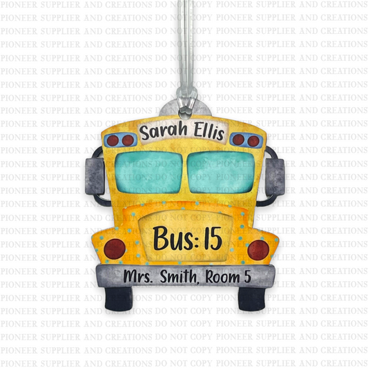 School Bus Rider Bag Tag Sublimation Blank | Exclusive Pixel Pop