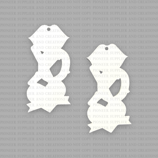 XO Lips Heart Stack Earring Sublimation Blanks | TB