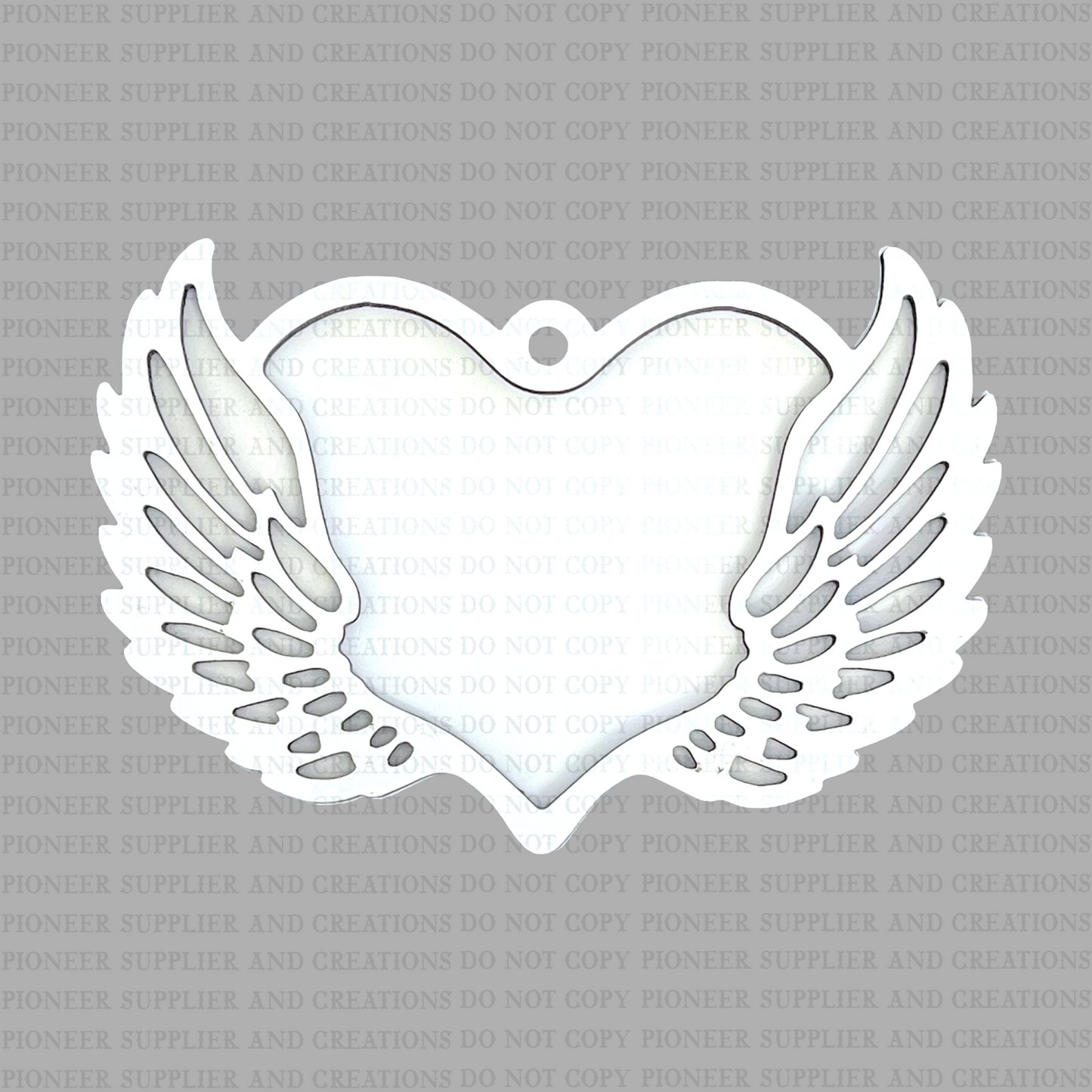 2D Winged Heart Shaped Ornament Sublimation Blanks
