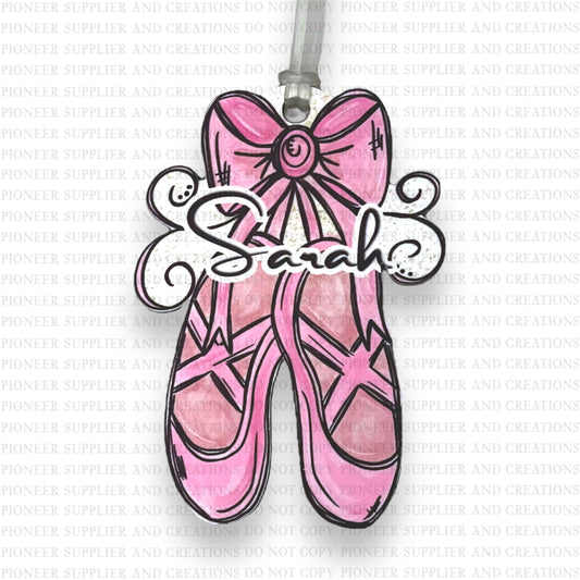 Ballet Slippers Bag Tag Sublimation Blank | Exclusive Alicia Ray Art