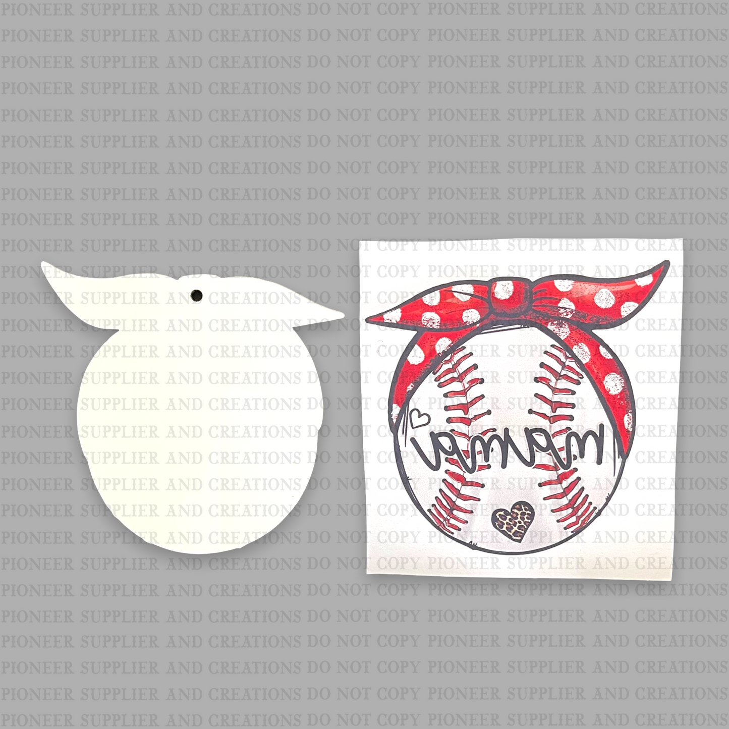 Baseball Mama Headband Car Charm Sublimation Blank