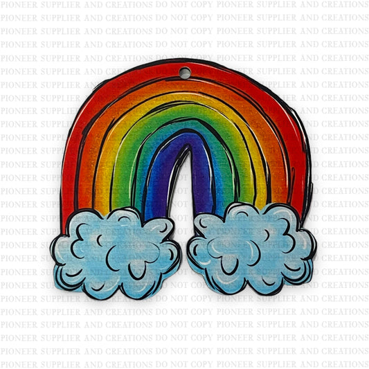 Rainbow Shaped Car Charm Sublimation Blank | Exclusive Alicia Ray Art
