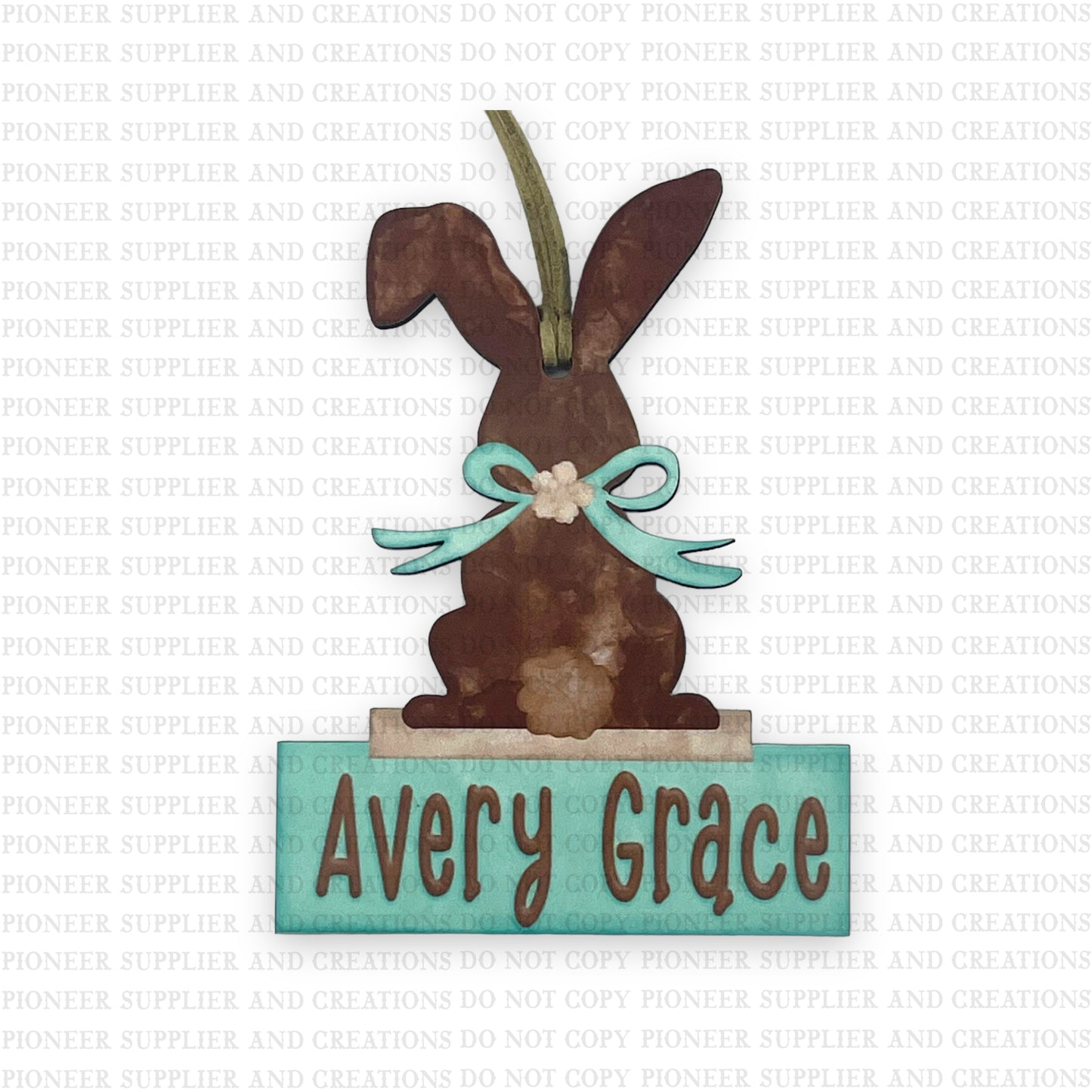 Bunny Name Tag Plate Sublimation Blank | Exclusive Pixel Pops