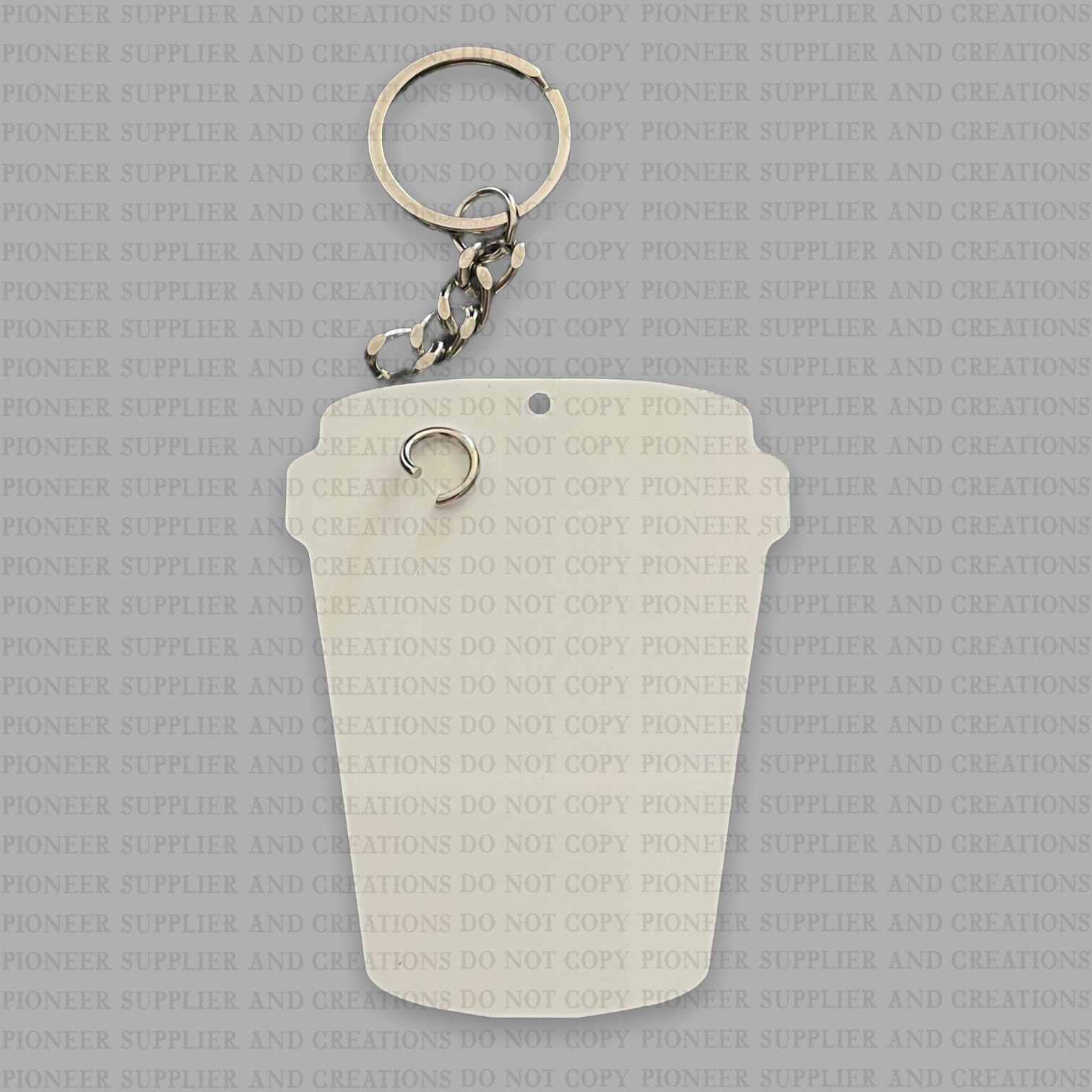 Coffee Cup Shaped Keychain Sublimation Blank Gloss Single