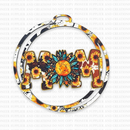 Cowhide Mom Car Charm Sublimation Blank